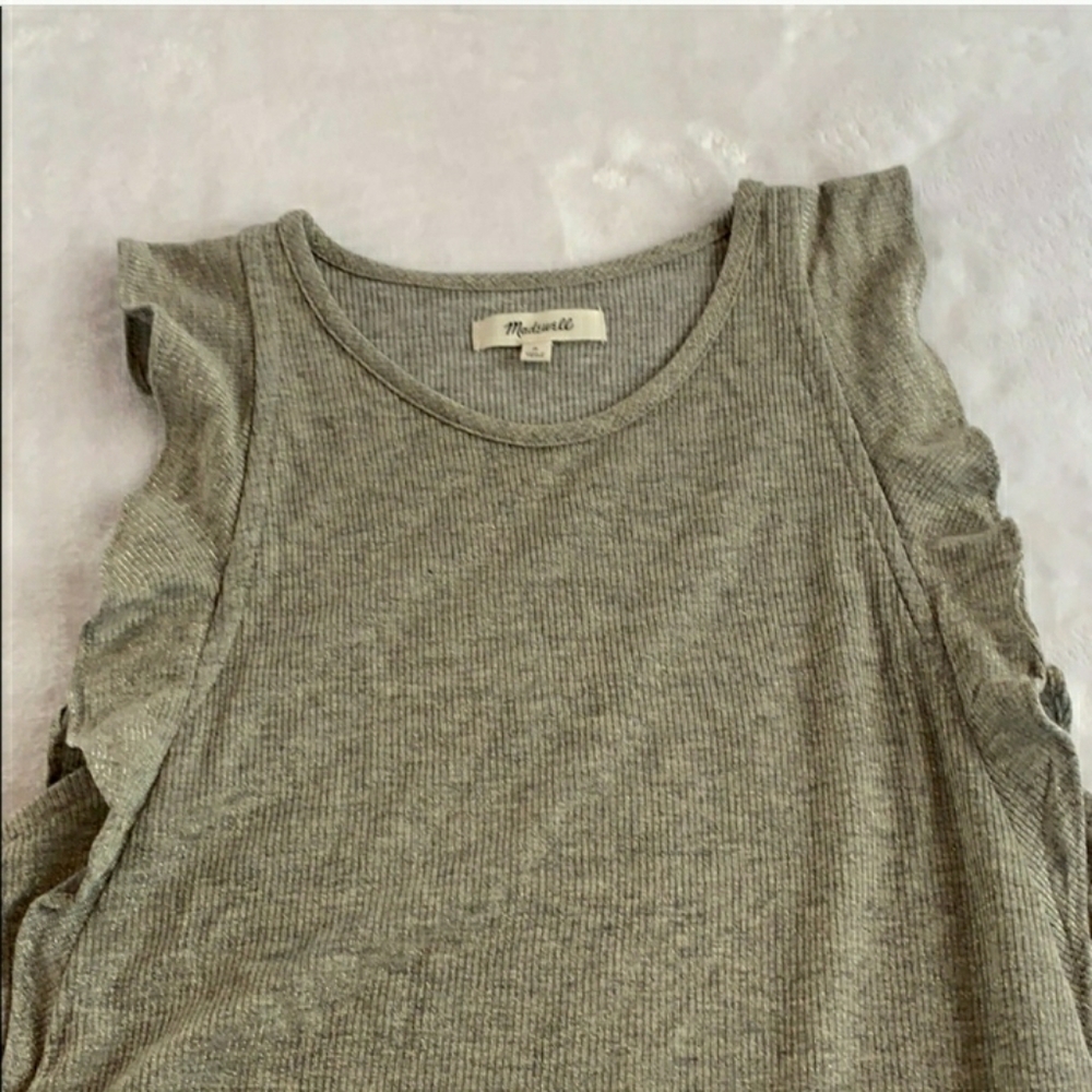 Madewell Silver Metallic Ruffle Tank - Picture 5 of 5